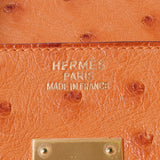 爱马仕爱马仕（Hermes Hermes Birkin）35橙色金支架□h雕刻（2004年左右）中性鸵鸟手袋均使用了Ginzo