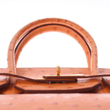 爱马仕爱马仕（Hermes Hermes Birkin）35橙色金支架□h雕刻（2004年左右）中性鸵鸟手袋均使用了Ginzo