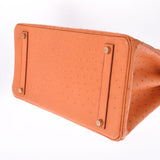 爱马仕爱马仕（Hermes Hermes Birkin）35橙色金支架□h雕刻（2004年左右）中性鸵鸟手袋均使用了Ginzo