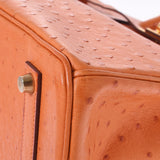 爱马仕爱马仕（Hermes Hermes Birkin）35橙色金支架□h雕刻（2004年左右）中性鸵鸟手袋均使用了Ginzo