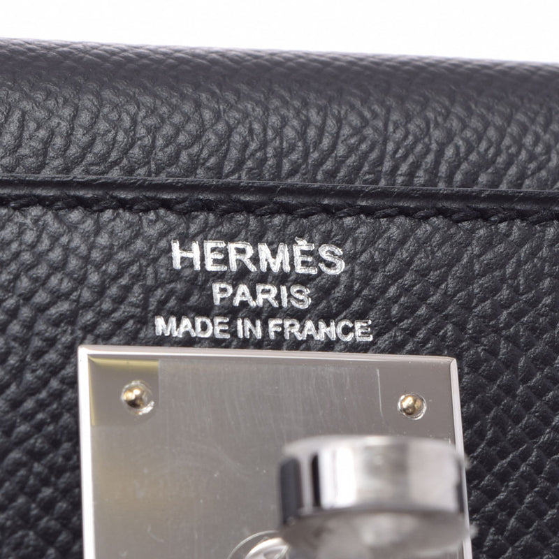 HERMES Hermes Kelly 28 2WAY Black Silver Bracket Z engraved (around 2021) Ladies Vo Epson Handbag New Ginzo