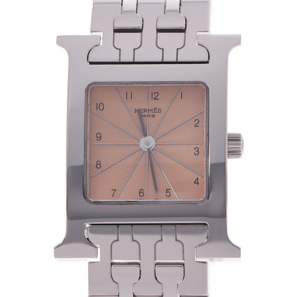 HERMES HERMES LAMBUSIS HH1.210女士SS Watch Quartz Pink Dial A等级使用Ginzo