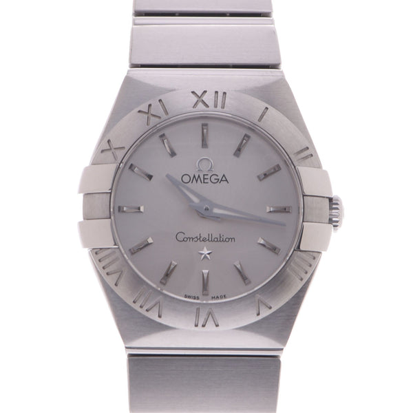 OMEGA Omega Constellation Brush 123.10.24.60.05.001 Ladies SS Watch Quartz Silver Dial A Rank used Ginzo