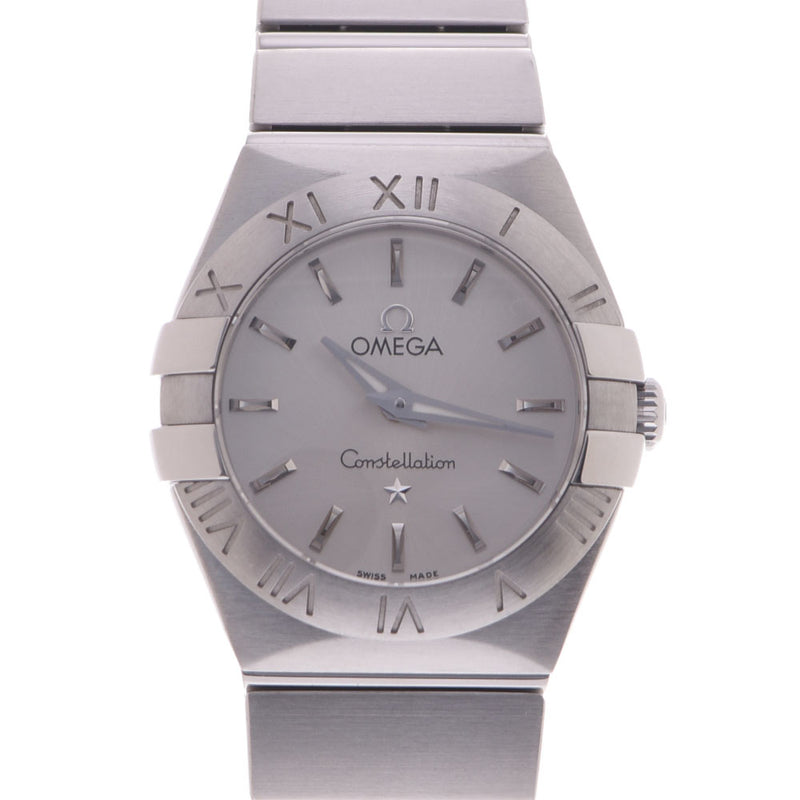 欧米茄欧米茄星座刷123.10.24.60.05.001女士SS Watch Quartz Silver Dier A等级使用Ginzo