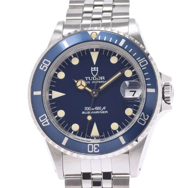 TUDOR toodle submarin 75090 Men's SS Watch Automatic Blue Dial AB Rank Used Ginzo