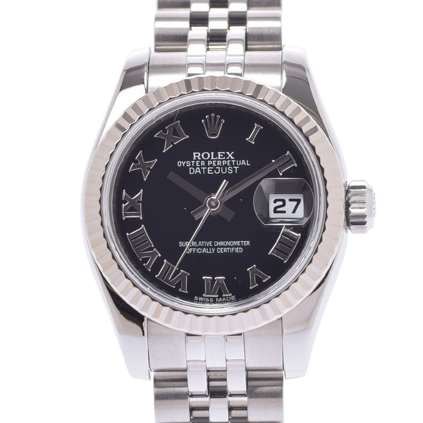 ROLEX Rolex Datejust 179174 Ladies SS/WG Watch Automatic Black Dial A Rank used Ginzo