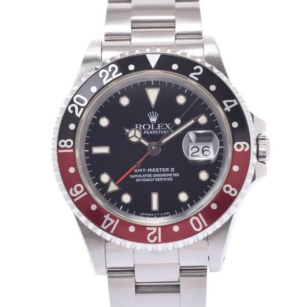 ROLEX Rolex GMT Master 2 Black/Red Bezel 116710 Men's SS Watch Automatic Black Dial A Rank Used Ginzo