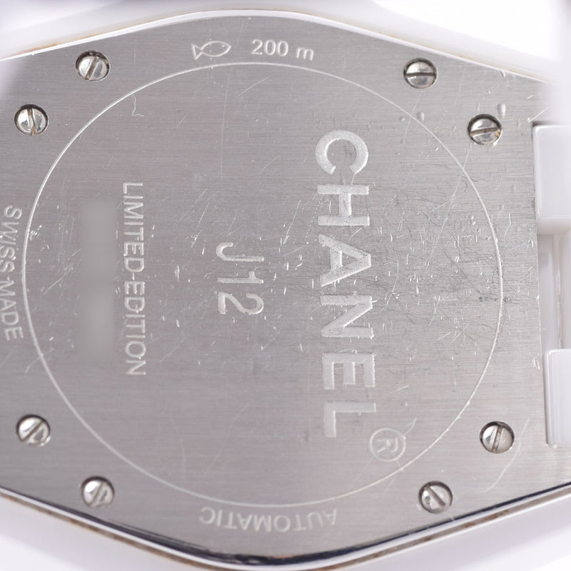 CHANEL シャネル J12 38mm 8Pダイヤ 世界限定1200本 H4864 メンズ 白セラミック/SS 腕時計 自動巻き 白文字盤 Aランク 中古 銀蔵