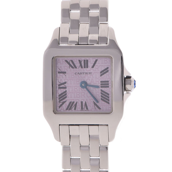 Cartier Cartier Cartier Santos Dumoiselle SM 2008 Christmas Limited 2000 W25064Z5 Ladies SS Watch Quartz Pink Dial A Rank used Ginzo