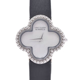 VAN CLEEF & ARPELS ヴァンクリーフ＆アーペル ヴィンテージ アルハンブラ 336574 レディース WG/サテン 腕時計 クオーツ ホワイトシェル文字盤 Aランク 中古 銀蔵