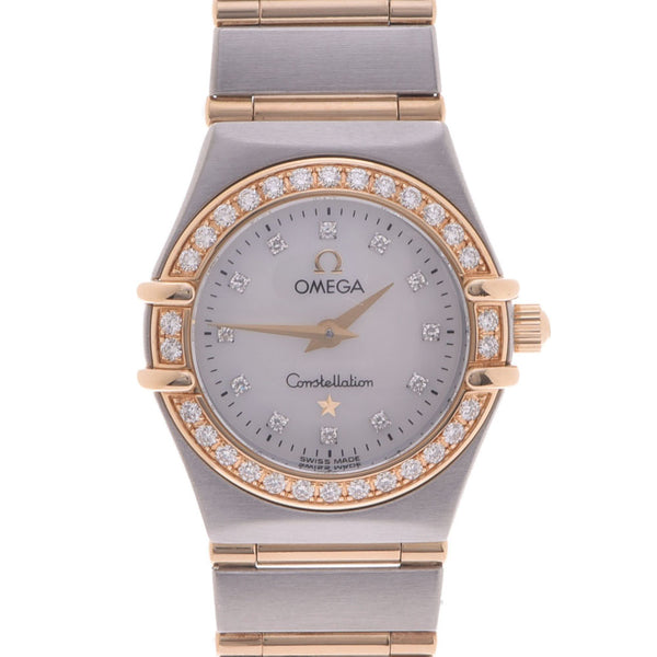 Omega Omega Constellation Besel Diamond 12P Diamond 1267.75 Ladies YG/SS Watch Quartz White Shell Dial A Rank used Ginzo