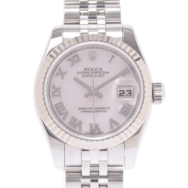 ROLEX Rolex Datejust 179174 Ladies SS/WG Watch Automatic Pink Shell Dial A Rank Used Ginzo