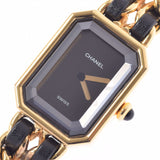 CHANEL Chanel Premiere Size M Ladies GP/Leather Watch Quartz Black Dial A Rank used Ginzo