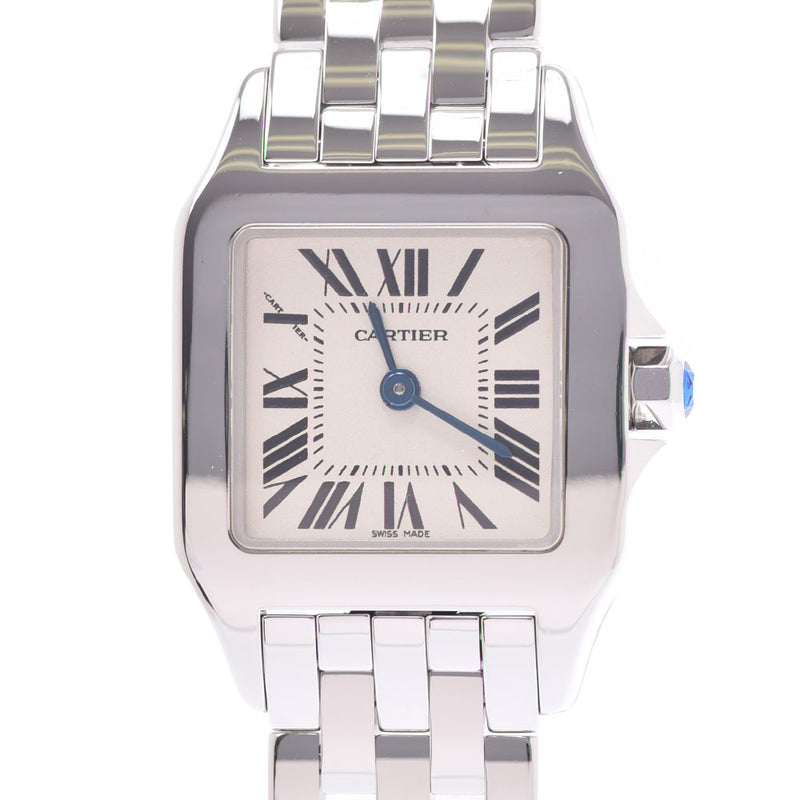 Cartier Cartier Cartier Santos Dumoiselle SM W25064Z5女士SS观看Quartz Silver Dial A Rank二手Ginzo