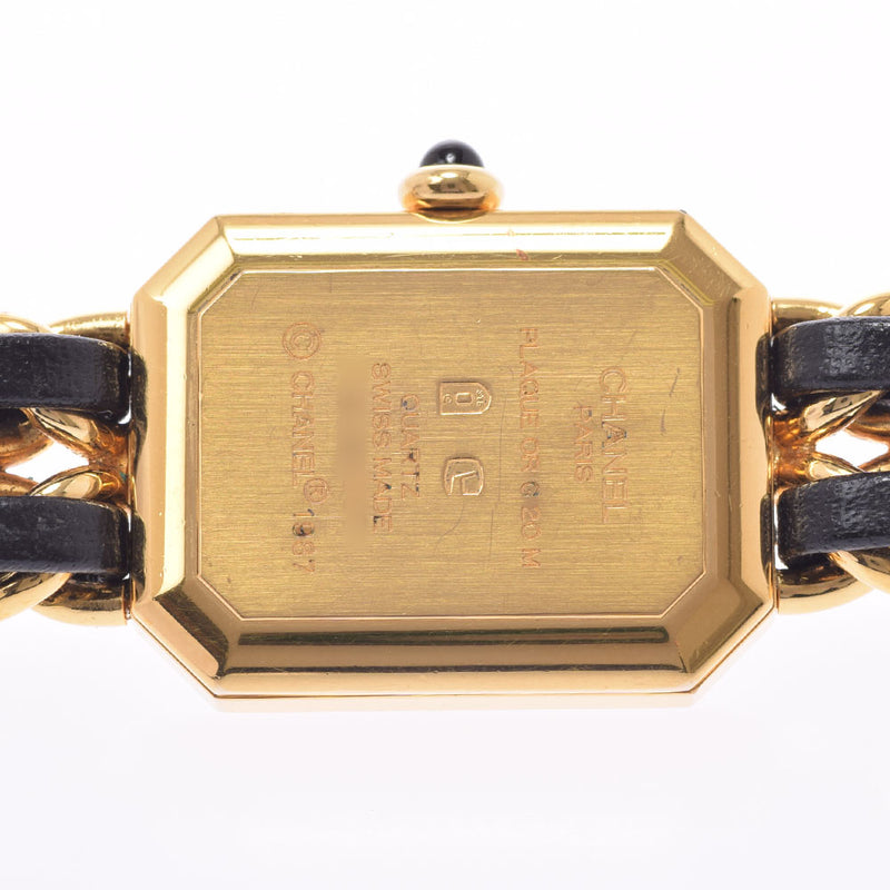 CHANEL Chanel Premiere Size M H0001 Ladies GP/Leather Watch Quartz Black Dial AB Rank Used Ginzo