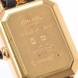 CHANEL シャネル プルミエール サイズM H0001 レディース GP/革 腕時計 クオーツ 黒文字盤 ABランク 中古 銀蔵