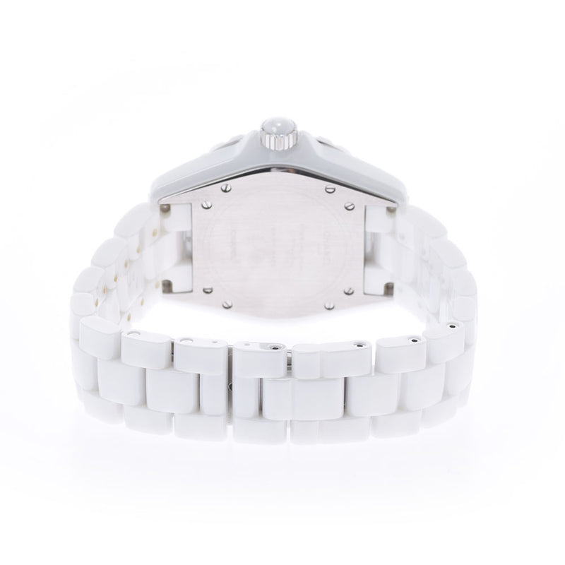 CHANEL Chanel J12 38mm Bezel Diamond H0969 Men's White Ceramic/SS Watch Automatic White Dial A Rank Used Ginzo