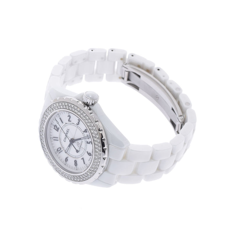 CHANEL Chanel J12 38mm Bezel Diamond H0969 Men's White Ceramic/SS Watch Automatic White Dial A Rank Used Ginzo