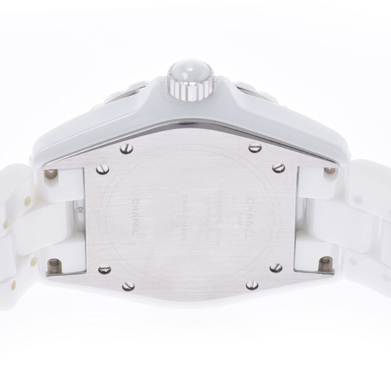 CHANEL Chanel J12 38mm Bezel Diamond H0969 Men's White Ceramic/SS Watch Automatic White Dial A Rank Used Ginzo