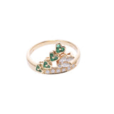 Mouawad Moide Heart Motif No. 10 Ladies K18YG/Diamond/emerald Ring/Ring A Rank二手Ginzo