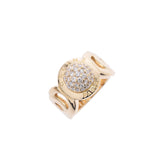 Celine Celine Diamond 0.43ct Hemispheres/Circle 14 Ladies K18YG Ring/Ring A Rank Used Ginzo