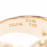 Celine Celine Diamond 0.43ct Hemispheres/Circle 14女士K18YG环/环A级使用Ginzo