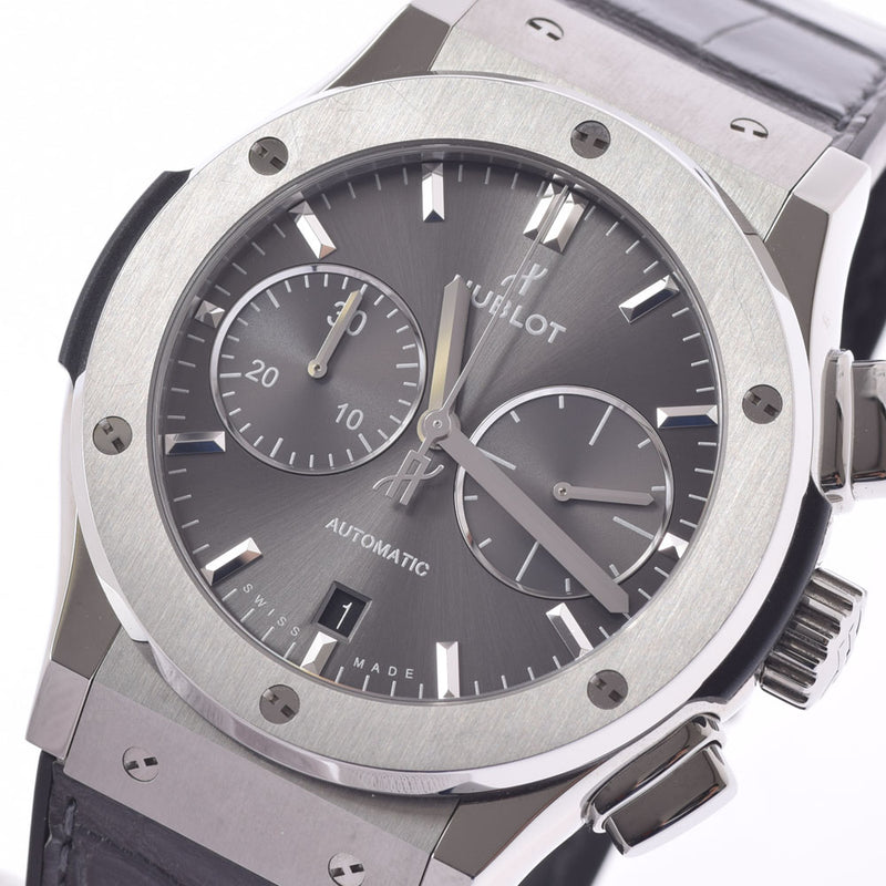 HUBLOT Ubrot Classic Fusion Racing Gray Chronograph Titanium 521.nx.7071.lr Men's Ti/Leather Watch Automatic Wramed Gray Dial A Rank used Ginzo