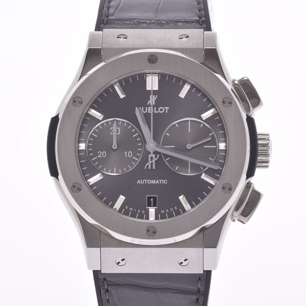 HUBLOT Ubrot Classic Fusion Racing Gray Chronograph Titanium 521.nx.7071.lr Men's Ti/Leather Watch Automatic Wramed Gray Dial A Rank used Ginzo