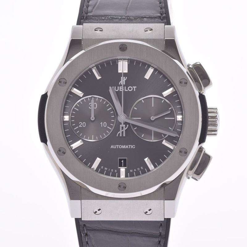 Hublot Ubrot Classic Fusion Racing Racing Racing Grey Chronograph Titanium 521.nx.7071.lr男士Ti/Leather Watch自动旋转灰色表盘