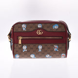 GUCCI Gucci Doraemon Collaboration GG Pattern Bordeaux/Brown 647784 Ladies Mini GG Sprem Canvas/Leather Shoulder Bag A Rank used Ginzo