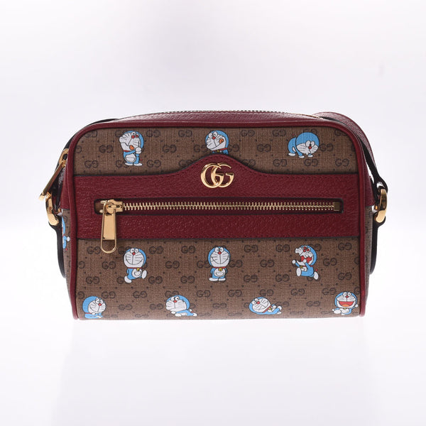 Gucci Gucci Doraemon合作GG图案Bordeaux/Brown 647784女士迷你GG Sprom帆布/皮革肩袋A等级二手Ginzo