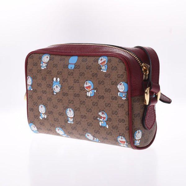 Gucci Gucci Doraemon合作GG图案Bordeaux/Brown 647784女士迷你GG Sprom帆布/皮革肩袋A等级二手Ginzo