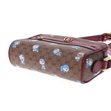 GUCCI Gucci Doraemon Collaboration GG Pattern Bordeaux/Brown 647784 Ladies Mini GG Sprem Canvas/Leather Shoulder Bag A Rank used Ginzo