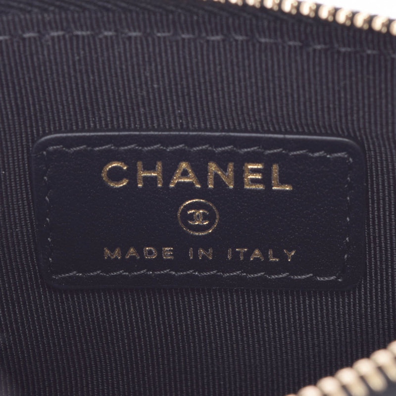 CHANEL Chanel Studs Coco Mark Black Gold Bracket Ladies Caviar Skin Pouch A Rank used Ginzo