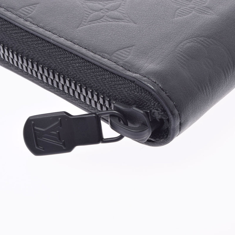 LOUIS VUITTON Louis Vuitton Monogram Shadow Zippy Wallet Vertical Black M62902 Men's Leather Long Wallet AB Rank Used Ginzo