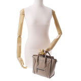 CELINE Celine Ragage Nano Shopper 2WAY Bag Beige 168243 Ladies Calf Handbag B Rank used Ginzo