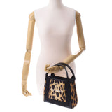 BALENCIAGA Balenciaga Navy Bass XS 2way Bag Leopard 390346 Ladies canvas/leather handbag A rank used Ginzo