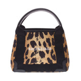 BALENCIAGA Balenciaga Navy Bass XS 2way Bag Leopard 390346 Ladies canvas/leather handbag A rank used Ginzo