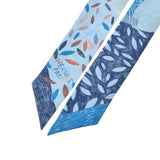 HERMES Hermes Twilly Old Tag Pattern Blue Ladies Silk 100 % Scarf A Rank used Ginzo