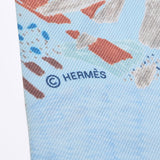 HERMES Hermes Twilly Old Tag Pattern Blue Ladies Silk 100 % Scarf A Rank used Ginzo