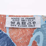 HERMES Hermes Twilly Old Tag Pattern Blue Ladies Silk 100 % Scarf A Rank used Ginzo
