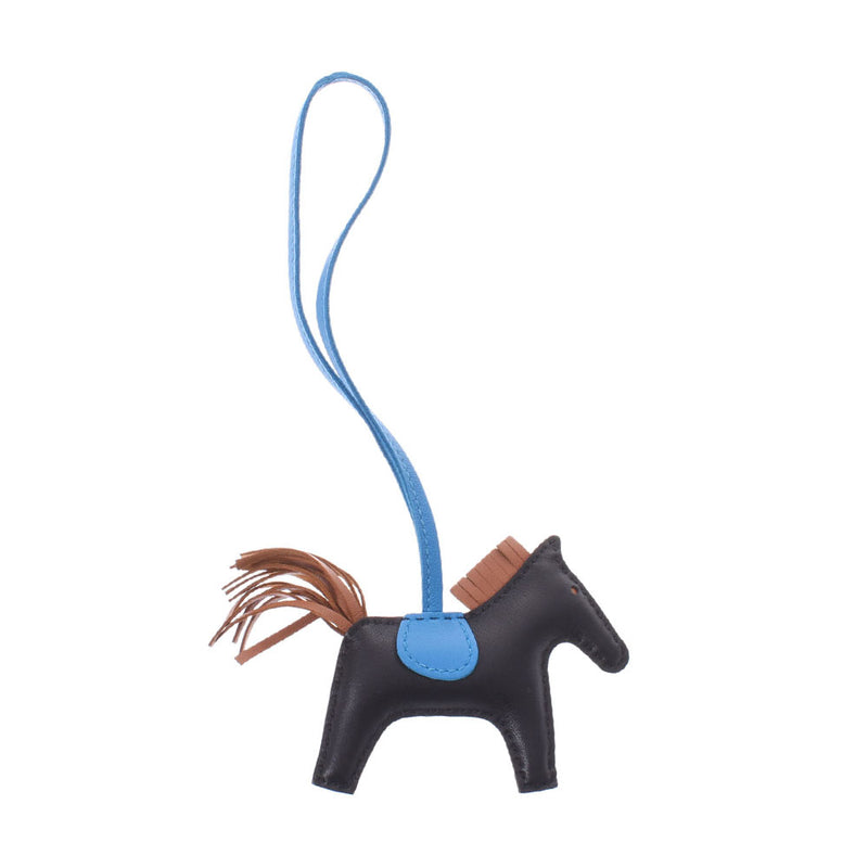 HERMES エルメス ロデオ PM 黒/ブルーザンジバル/ゴールド Y刻印(2020年頃) ユニセックス アニョーミロ チャーム 未使用 銀蔵