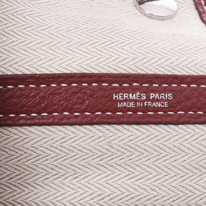 HERMES エルメス ガーデンパーティ PM トートバッグ ルージュアッシュ シルバー金具 □P刻印(2012年頃) レディース ネゴンダ ハンドバッグ Bランク 中古 銀蔵