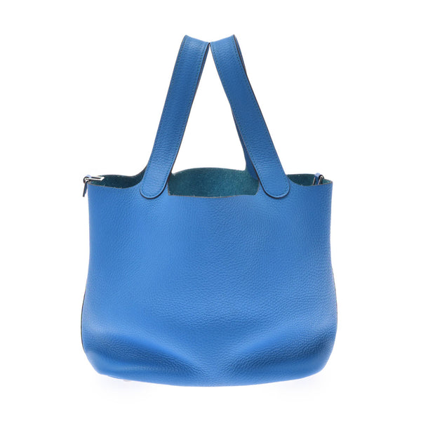 HERMES エルメス ピコタンロック MM ブルーザンジバル シルバー金具 X刻印(2016年頃) レディース トリヨンクレマンス ハンドバッグ ABランク 中古 銀蔵