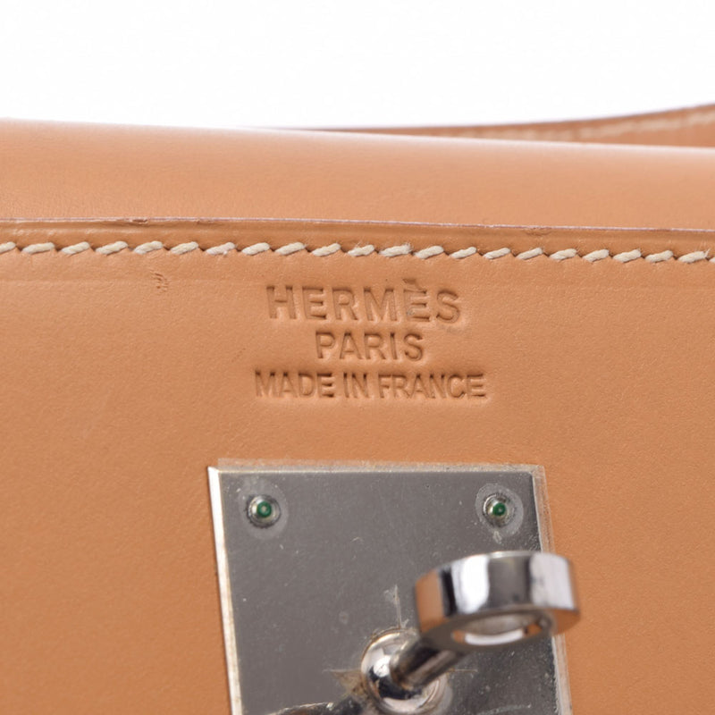 HERMES Hermes Hermes Kelly 35 outer sewing natural palladium bracket □ D engraved (around 2000) Unisex Vash Handbag B Rank used Ginzo