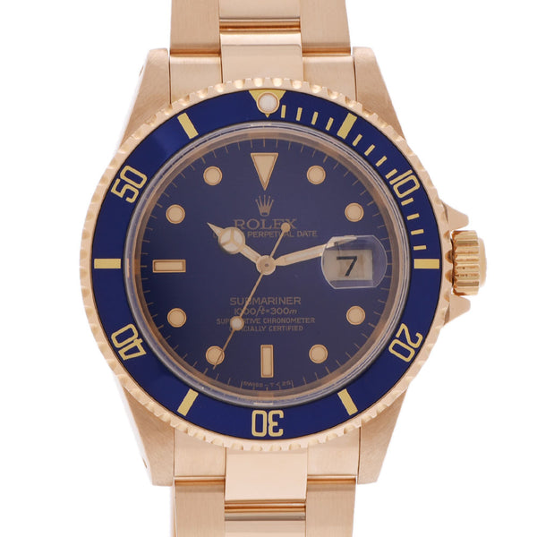 ROLEX Rolex Submarina Date Tritium 16618 Men's YG Watch Automatic Blue Dial A Rank Used Ginzo