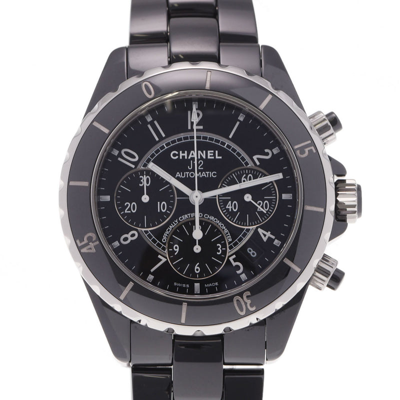 CHANEL Chanel J12 Chrono 41mm H0940 Men's Black Ceramic/SS Watch Automatic Black Dial A Rank used Ginzo