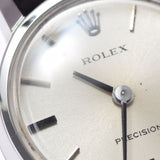 ROLEX Rolex Pretition Antique 2649 Ladies SS/Leather Watch Hand -wound Silver Dial AB Rank Used Ginzo