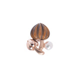 [Summer Selection] Ginzo used Mikimoto [Mikimoto] Mushroom Motif 2WAY pendant brooch/K18PG/Tiger Eye/Pearl Unisex