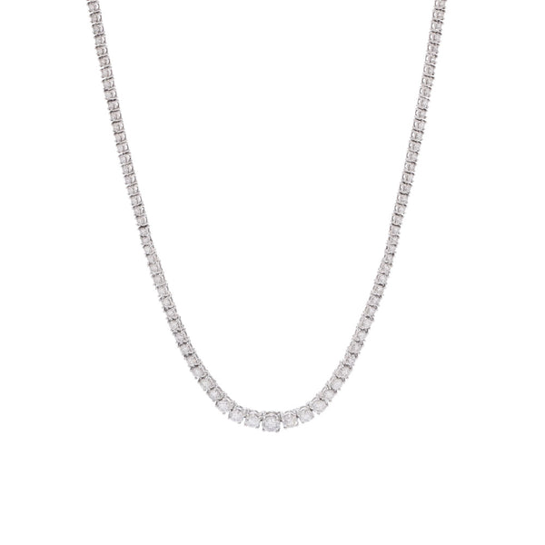 [Summer selection 300,000 or more] Diamond 10.00ct tennis necklace necklace PT950 Platinum unisex
